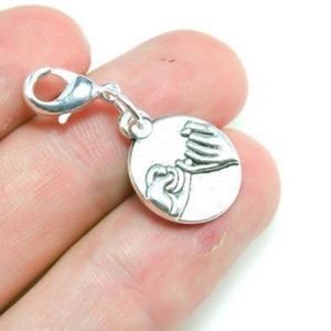 Clip On promise hand charms bracelet charms pendants planner charms Zipper pull